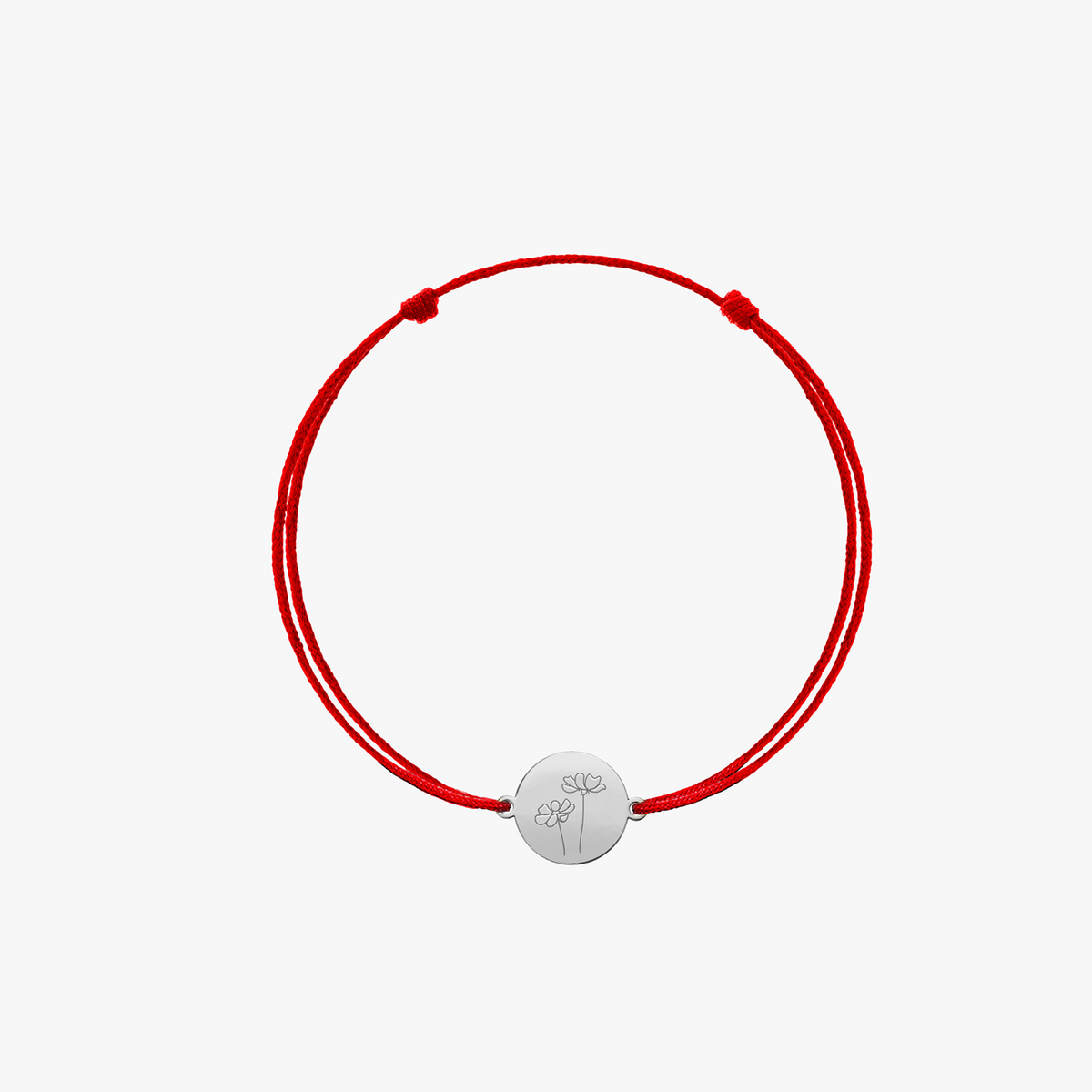 Schnurarmband für Kinder aus Weißgold Birth Flower - October Cosmos - Indira