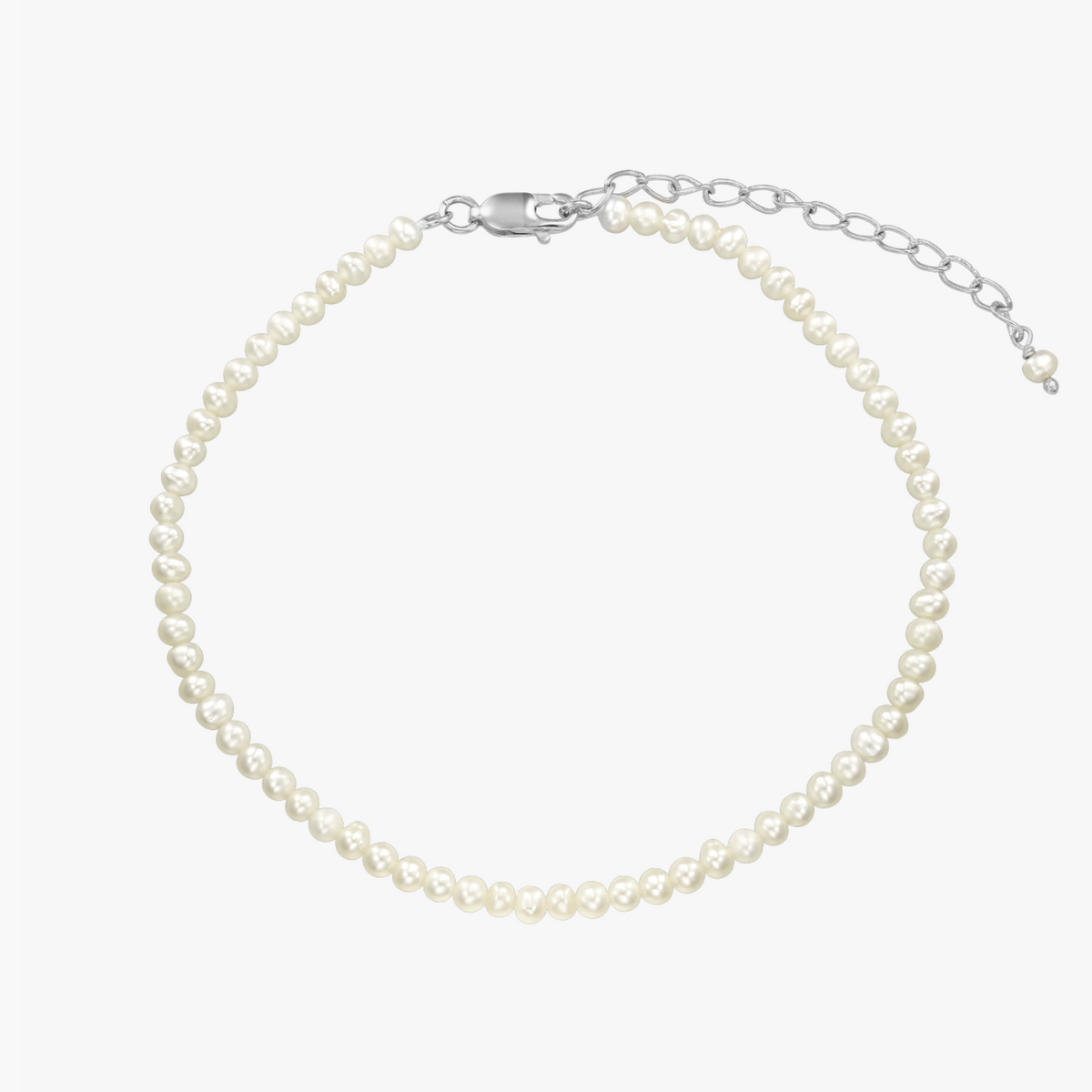 Finesse Fußkettchen aus Silber - Natürliche Perlen - Indira