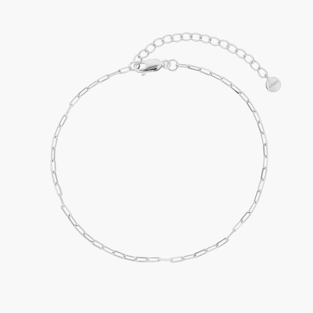 Silberne Paperclip-Fußkette - Indira