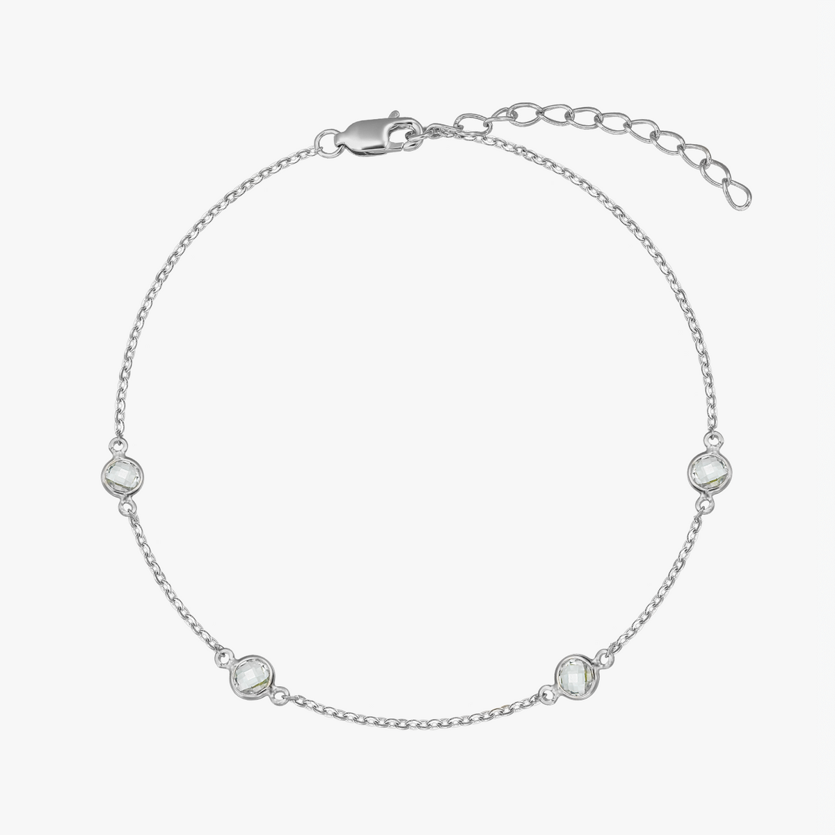 Silberarmband mit Dezember-Geburtsstein - Blauer Topas - Indira