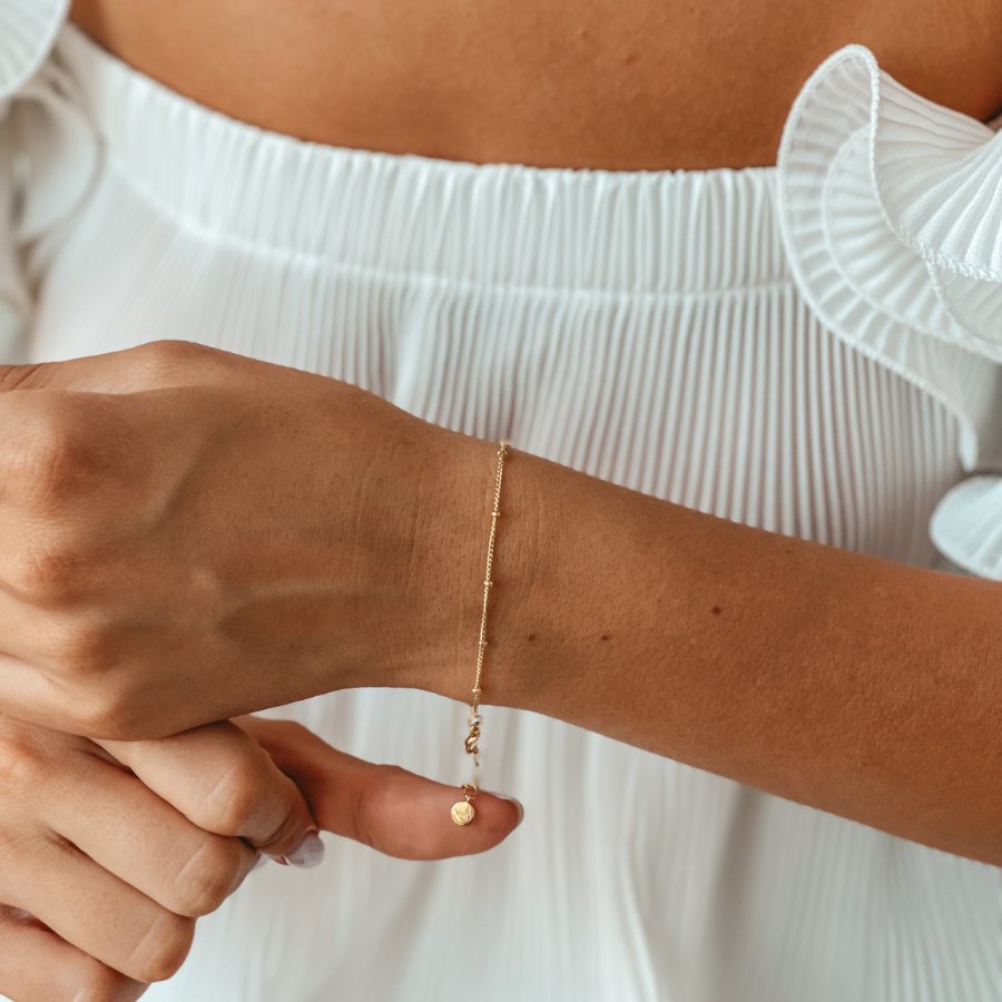 Silberarmband Golden Beaded - Indira