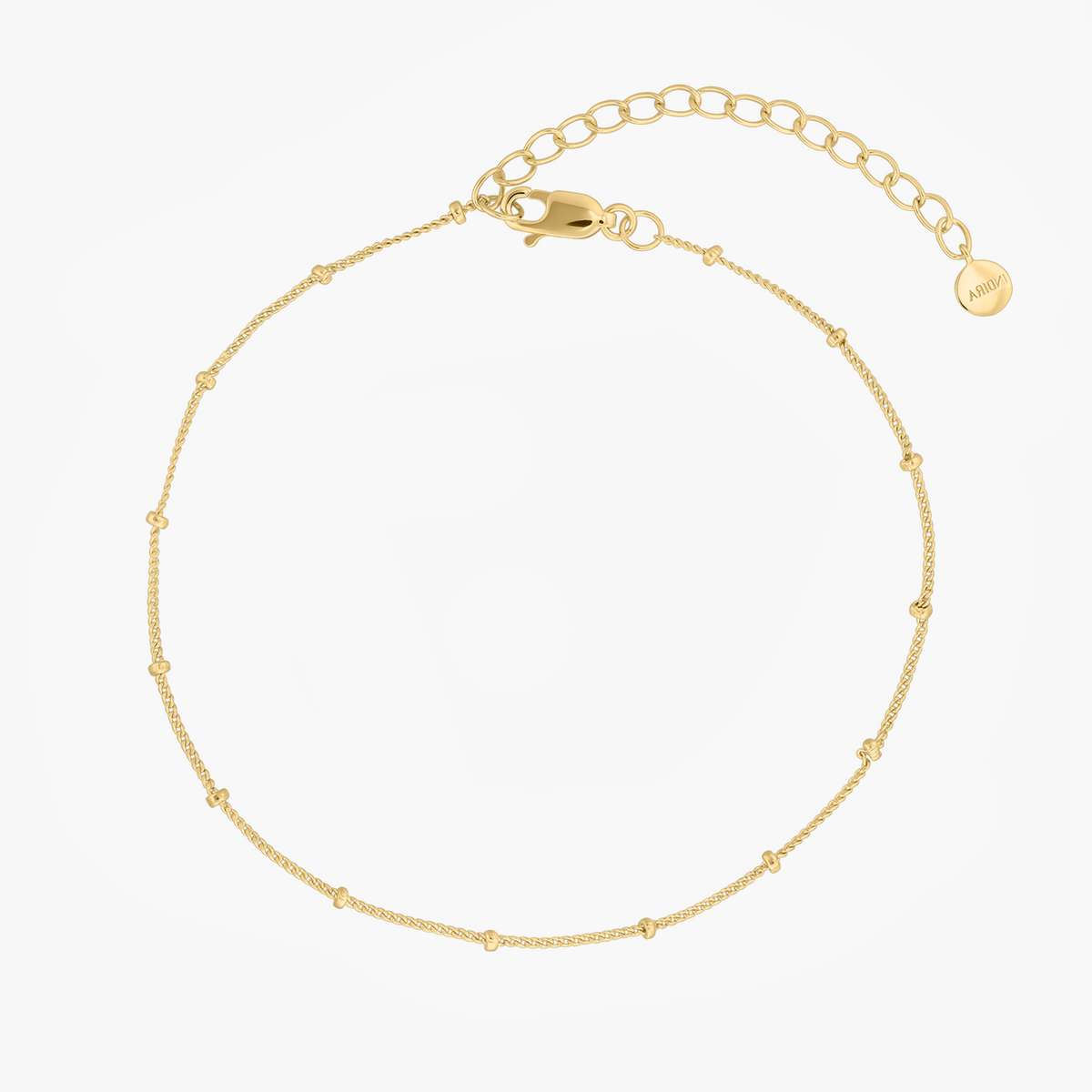 Silbernes Fußkettchen Golden Beaded - Indira