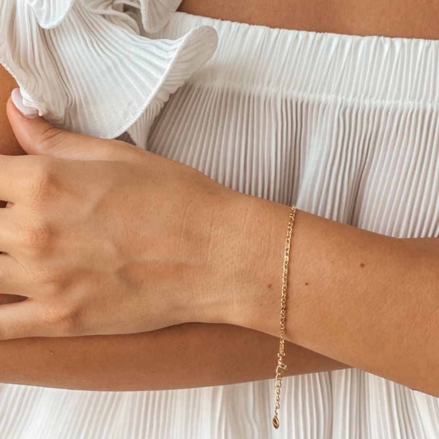 Silberarmband Golden Anchor - Indira