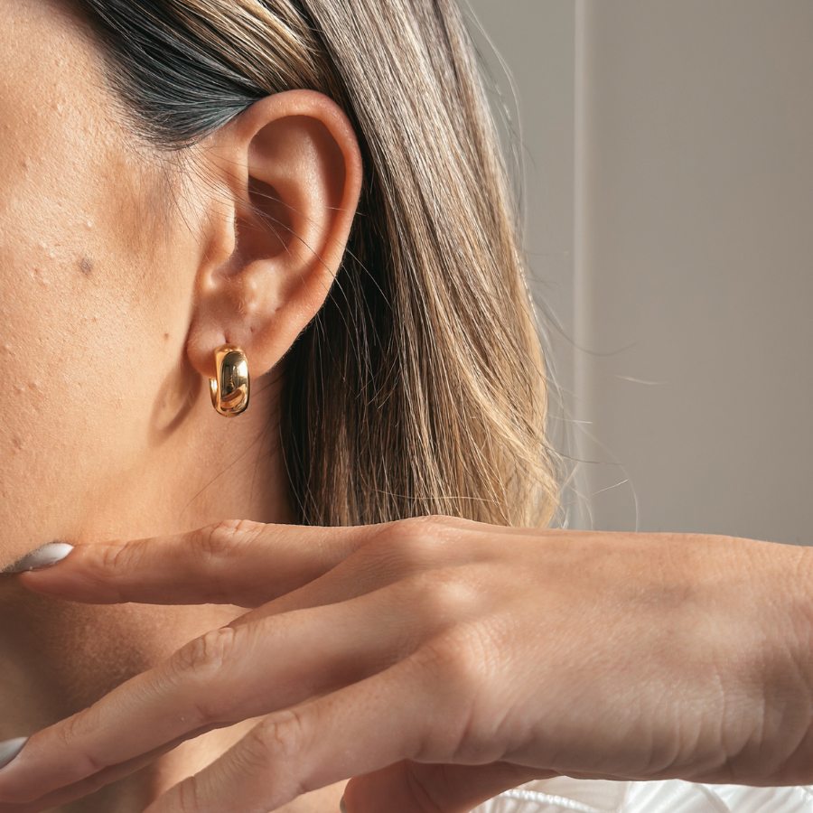 Silberohrringe Golden Bold Maxi Hoops - Indira