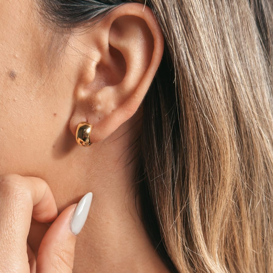 Silberohrringe Golden Bold Mini Hoops - Indira