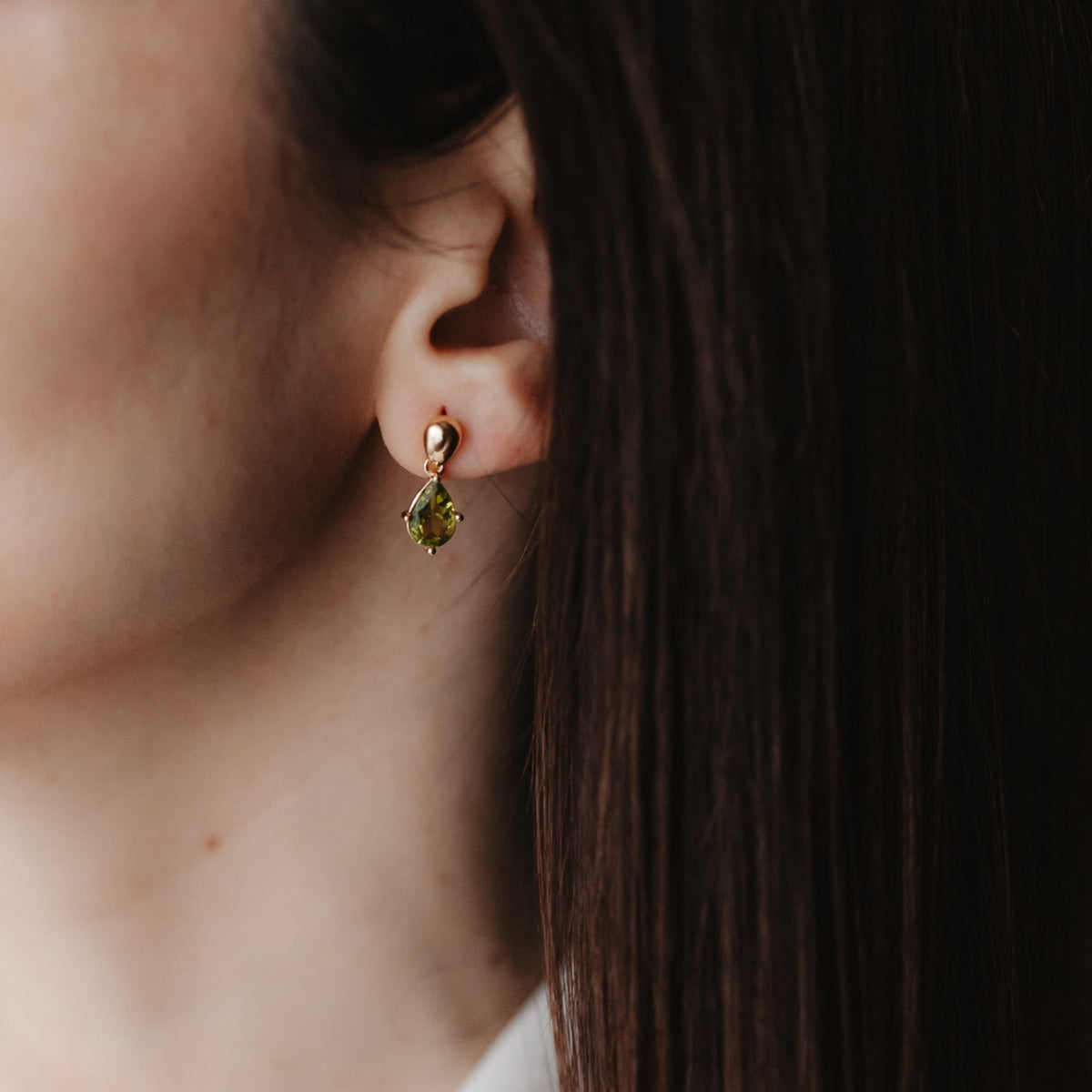 Silberohrringe Golden Kaylee - Peridot - Indira
