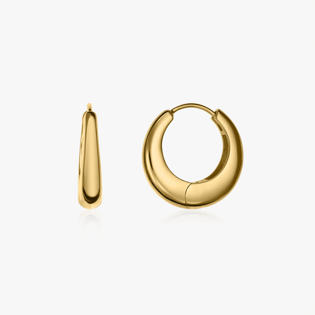 Golden Maxi Dome Silberohrringe - Indira