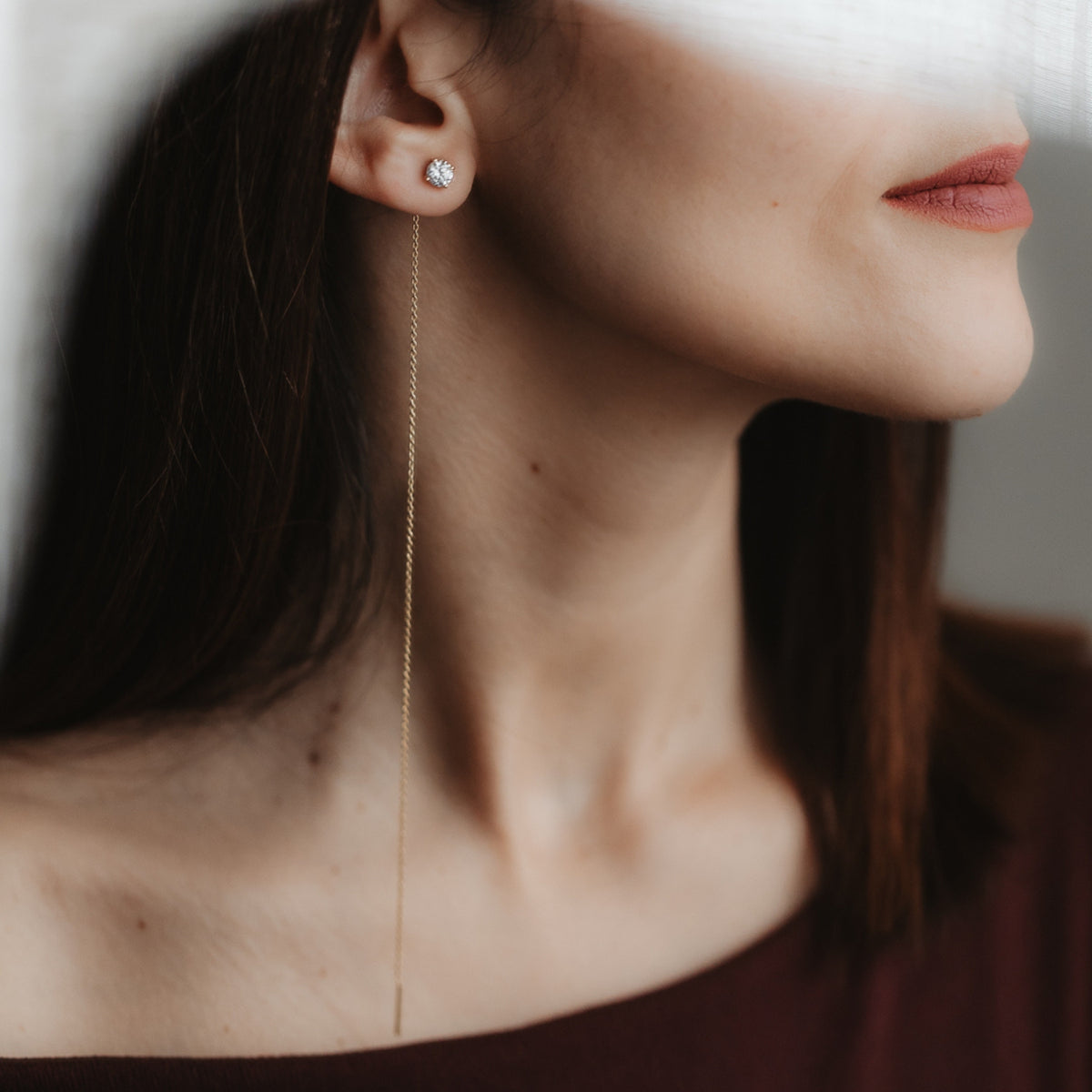Vergoldete Silberohrringe mit weißem Cubic Zirconia Sadie - Indira