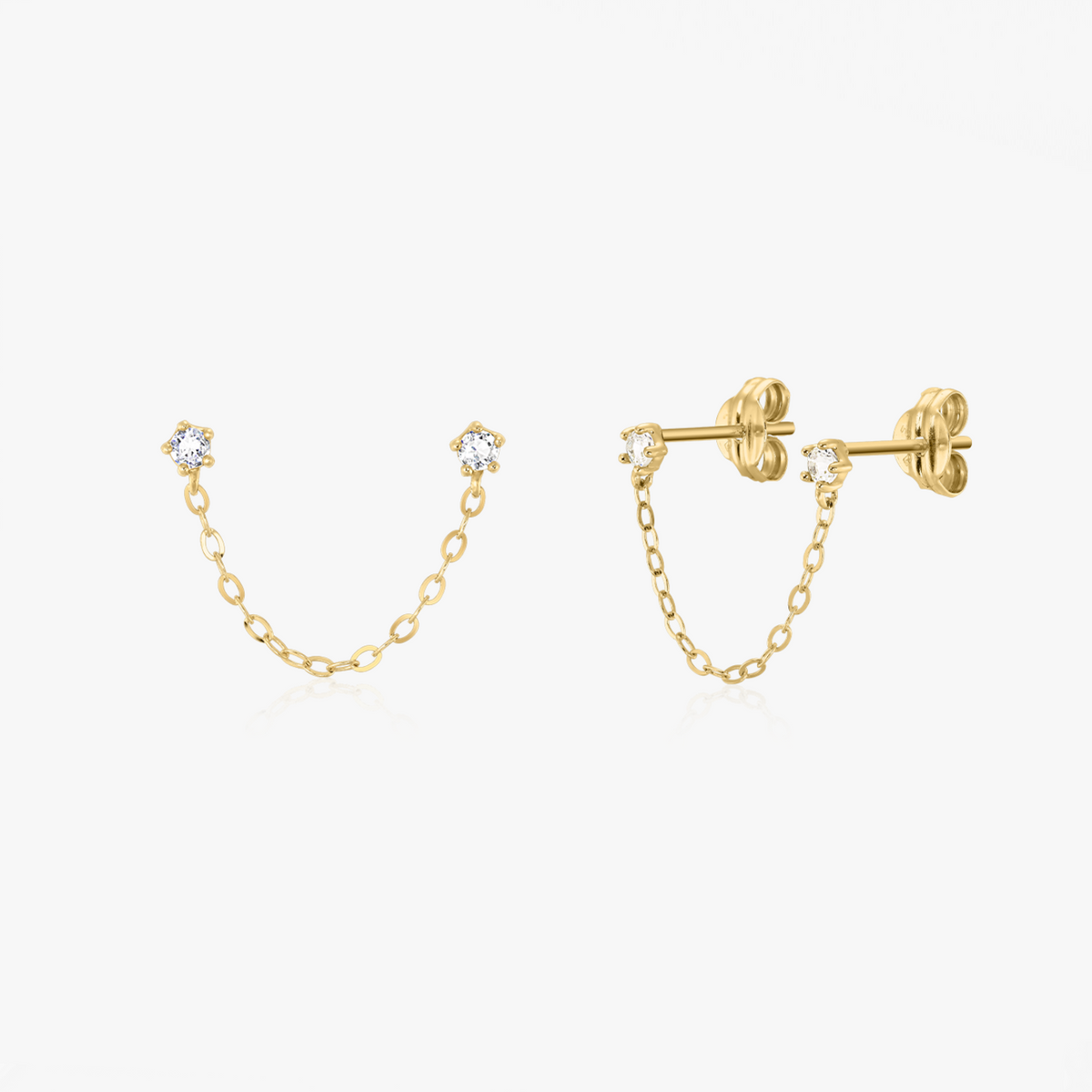 Goldohrringe Chained Stones - Indira