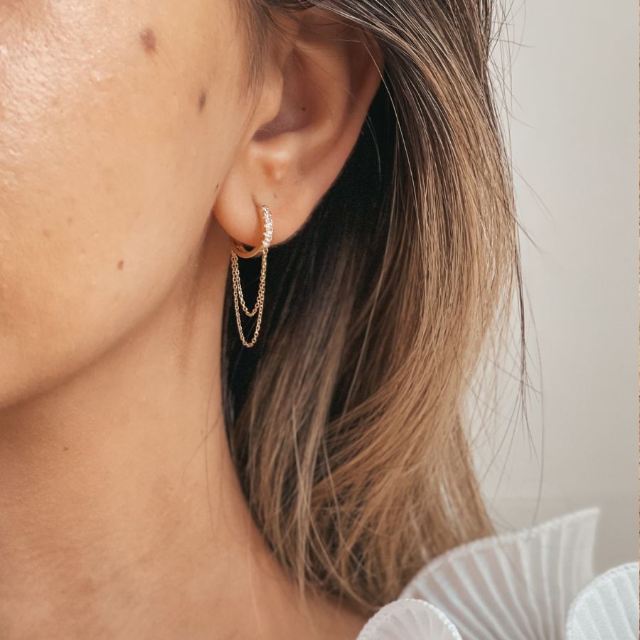 Cindy Ohrringe aus Gold mit Zirkonia - Indira