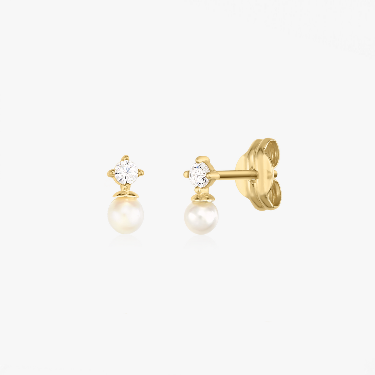 Goldohrringe Pearl sparkle - Natürliche Perlen - Indira