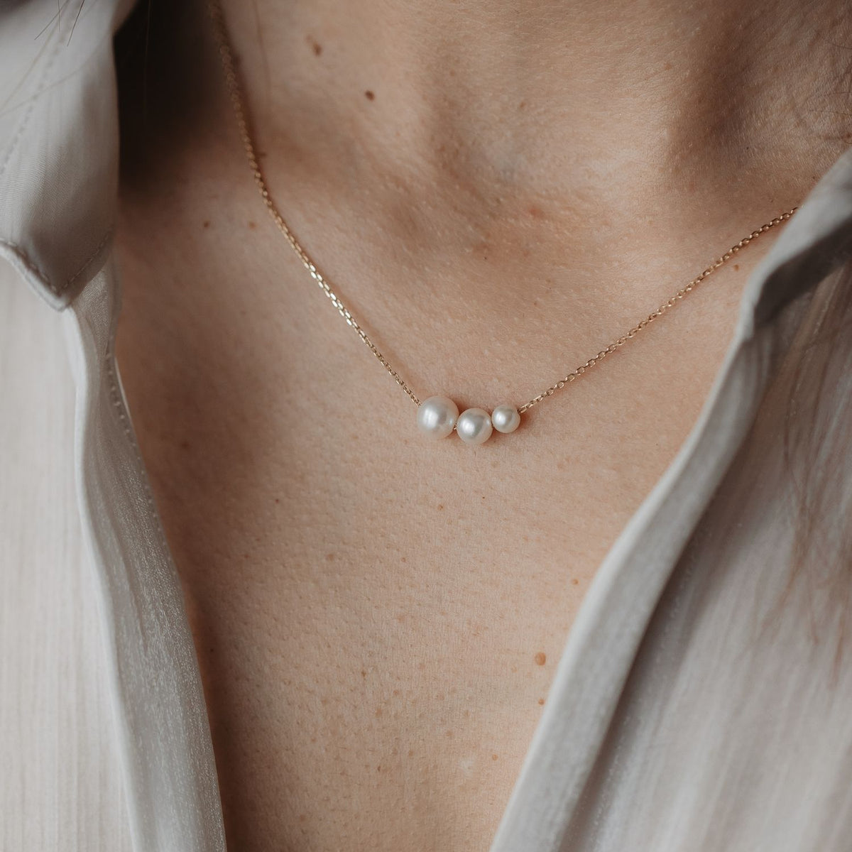 Goldkette Elsa - Natürliche Perlen - Indira