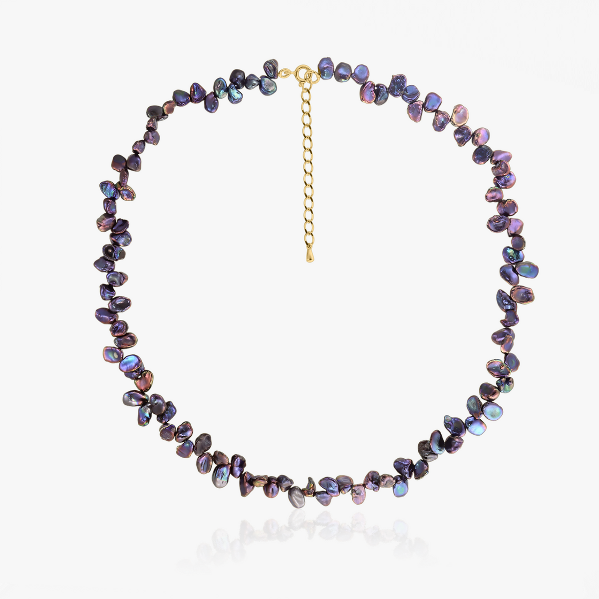 Mini Lulu Goldkette - schwarze Keshi-Perlen - Indira