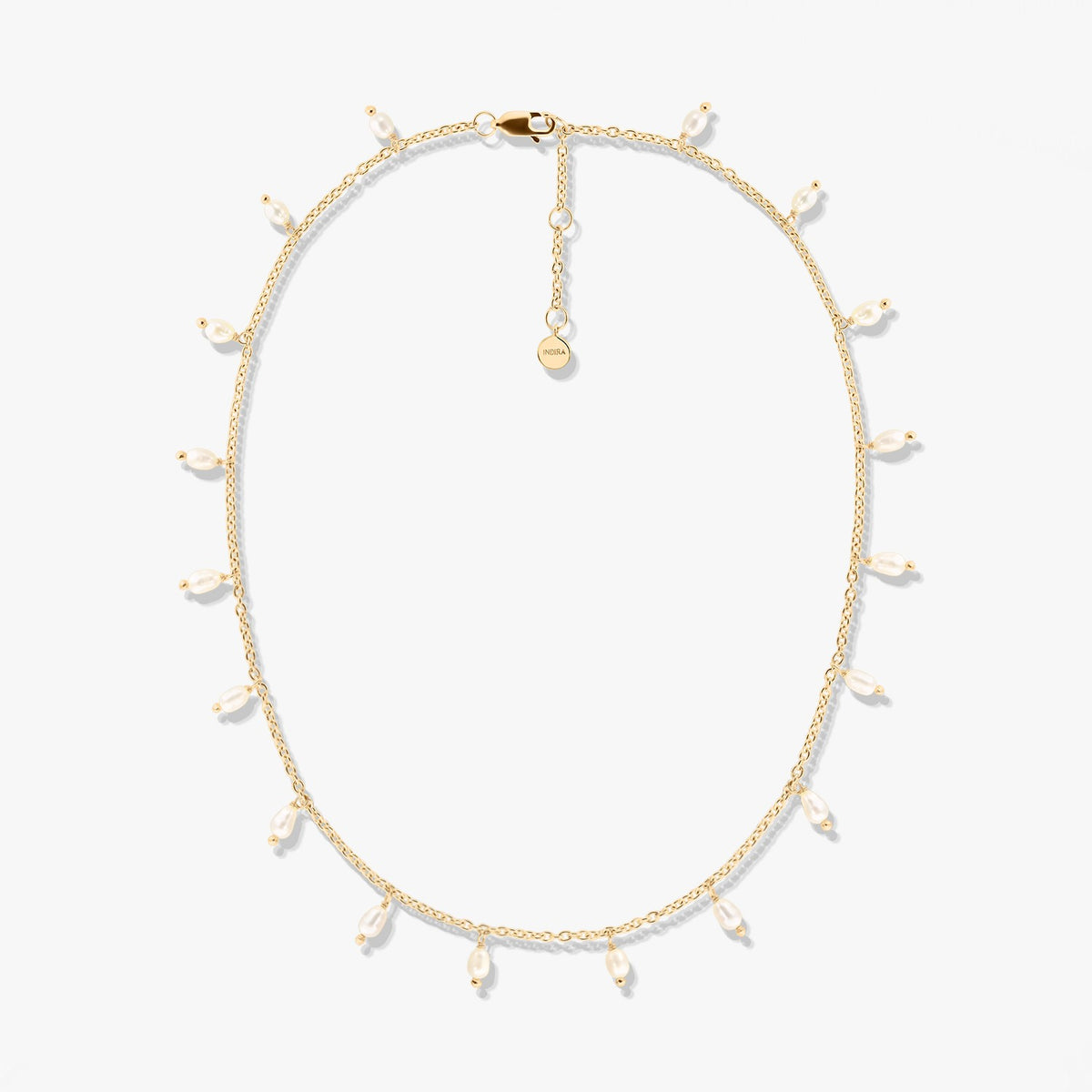 Silberkette Golden Pearl Drops – Zuchtperlen