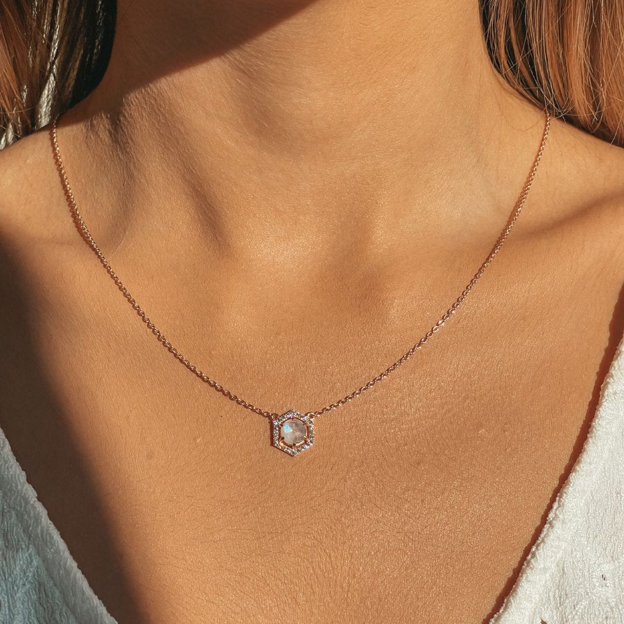 Silberkette Lucy - Mondstein - Indira