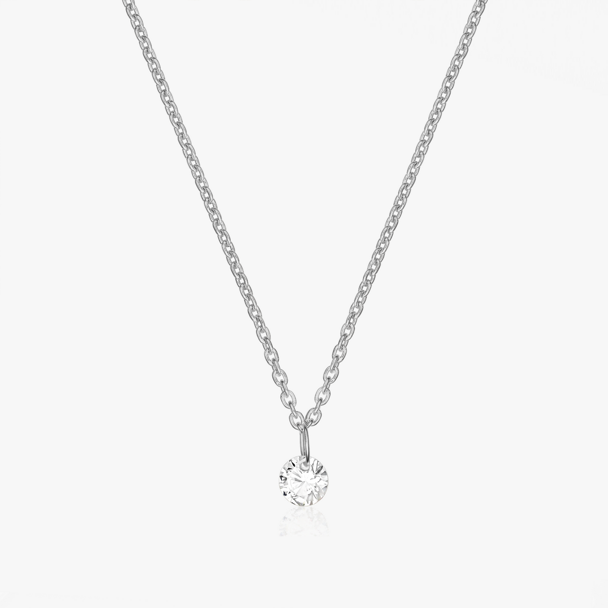 Silberkette Solitaire - Zirkonia - Indira