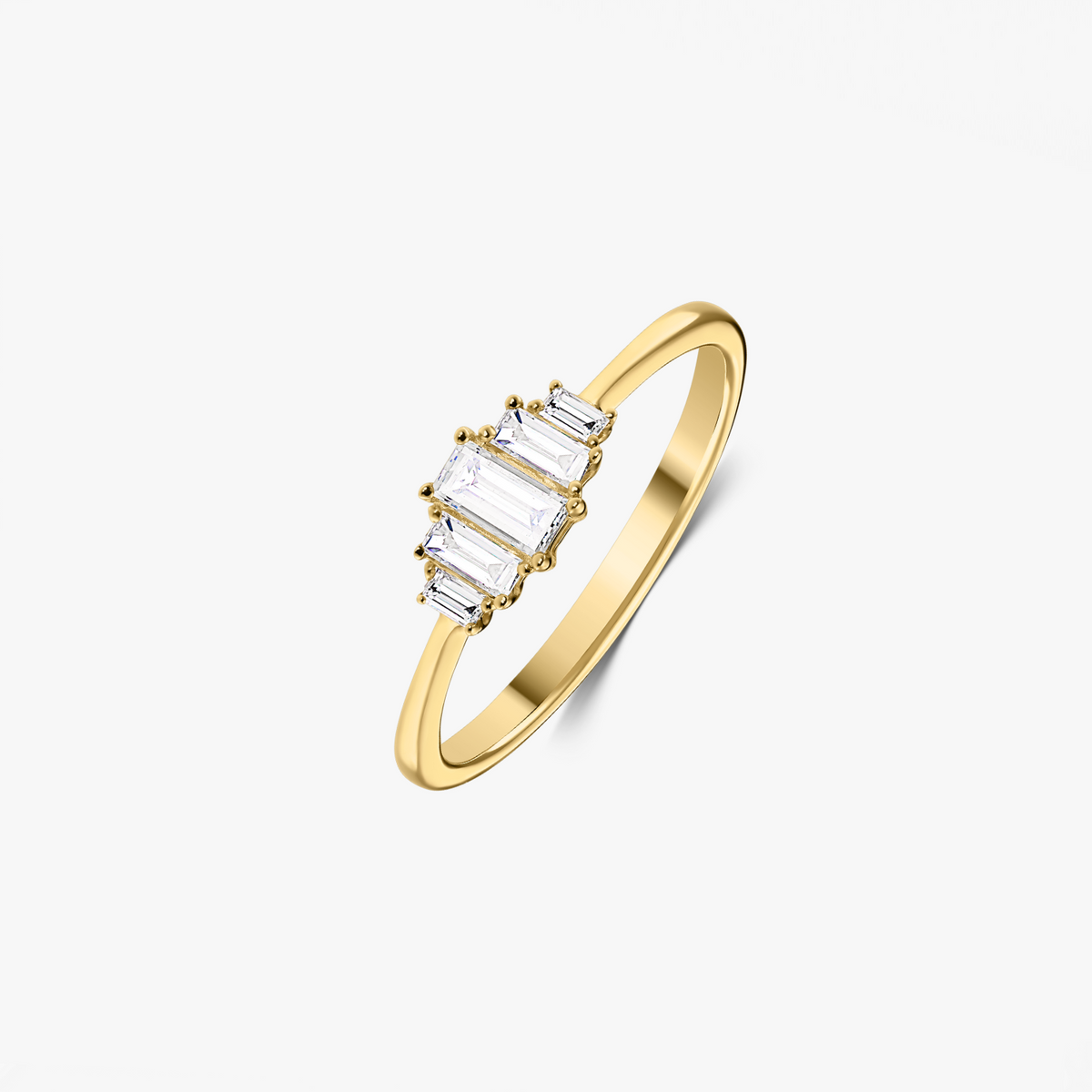 Mira Ring aus Gelbgold mit Diamanten – Indira