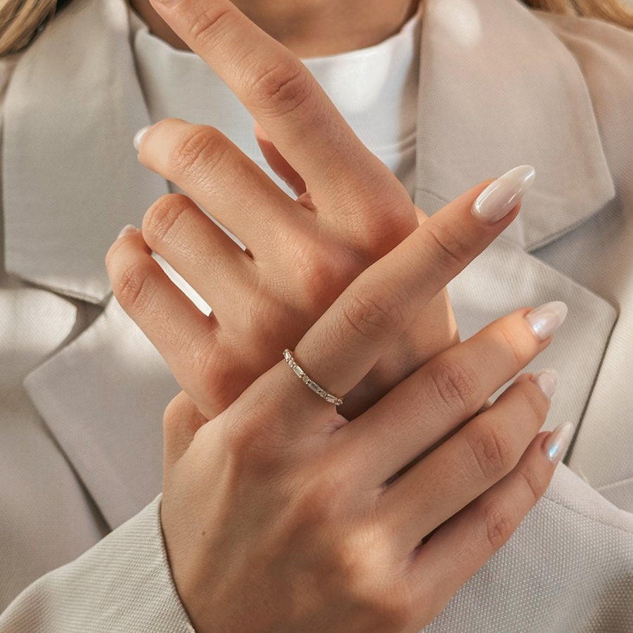 Silberring Baguette - Zirkonia - Indira