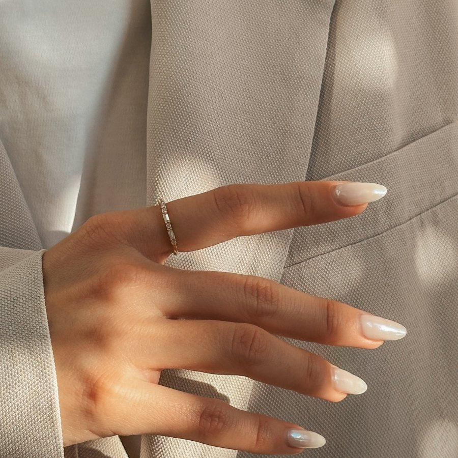 Silberring mit Baguette-Schliff - Zirkonia - Indira
