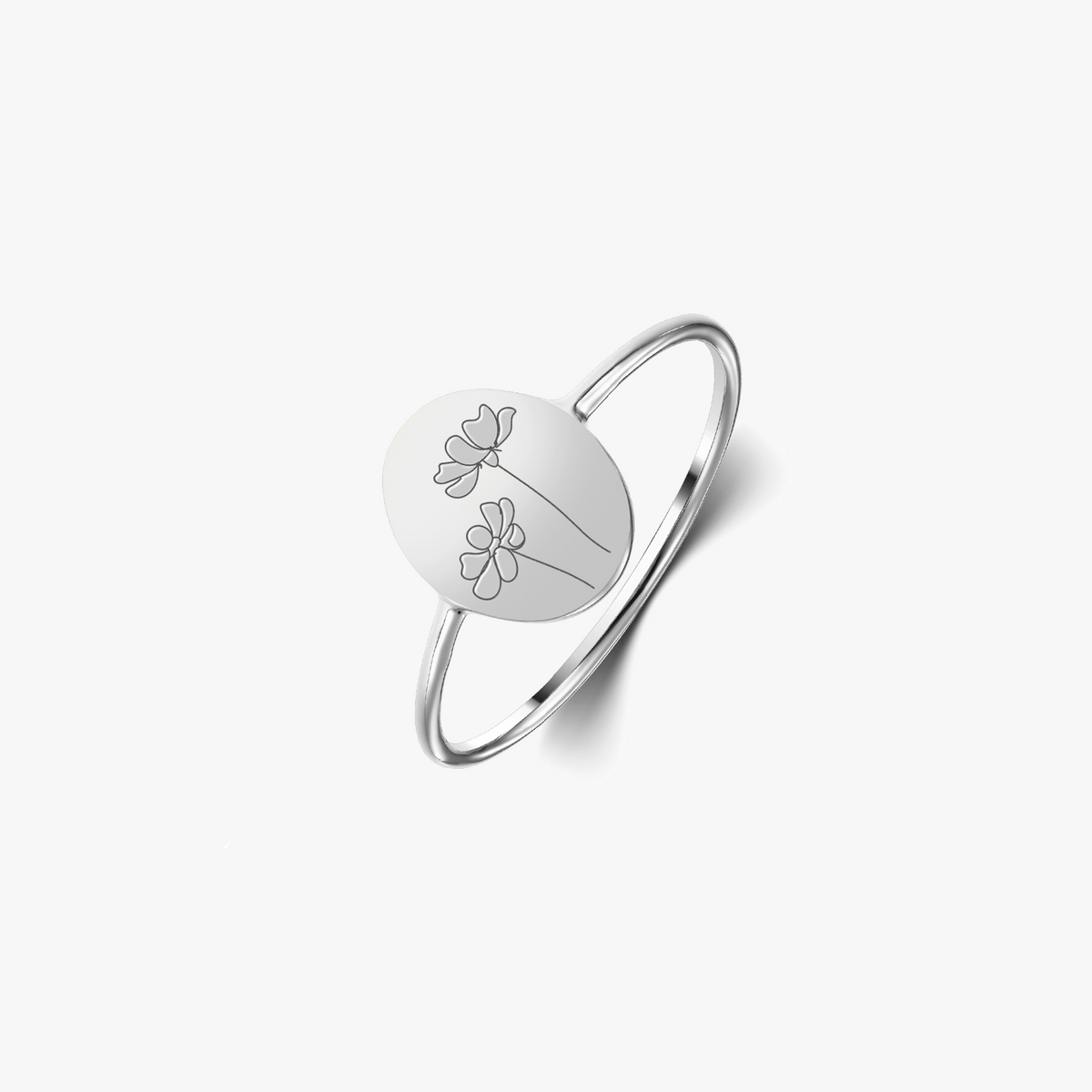 Silberring Birth Flower - Cosmos - Indira