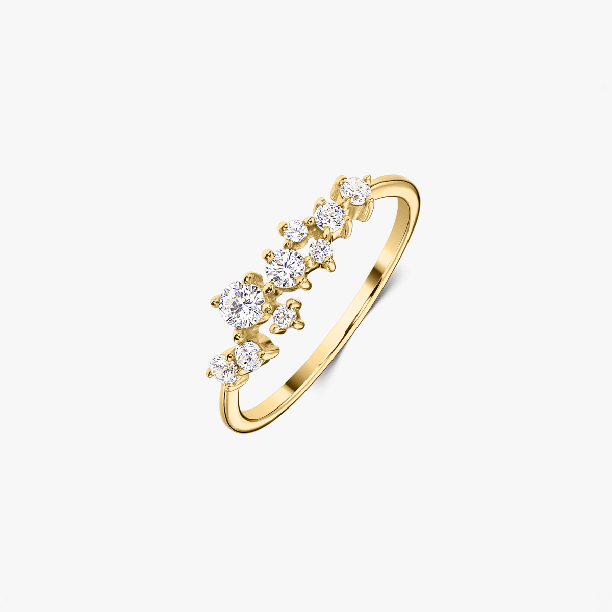Silberring Golden Galaxy - Zirkonia - Indira