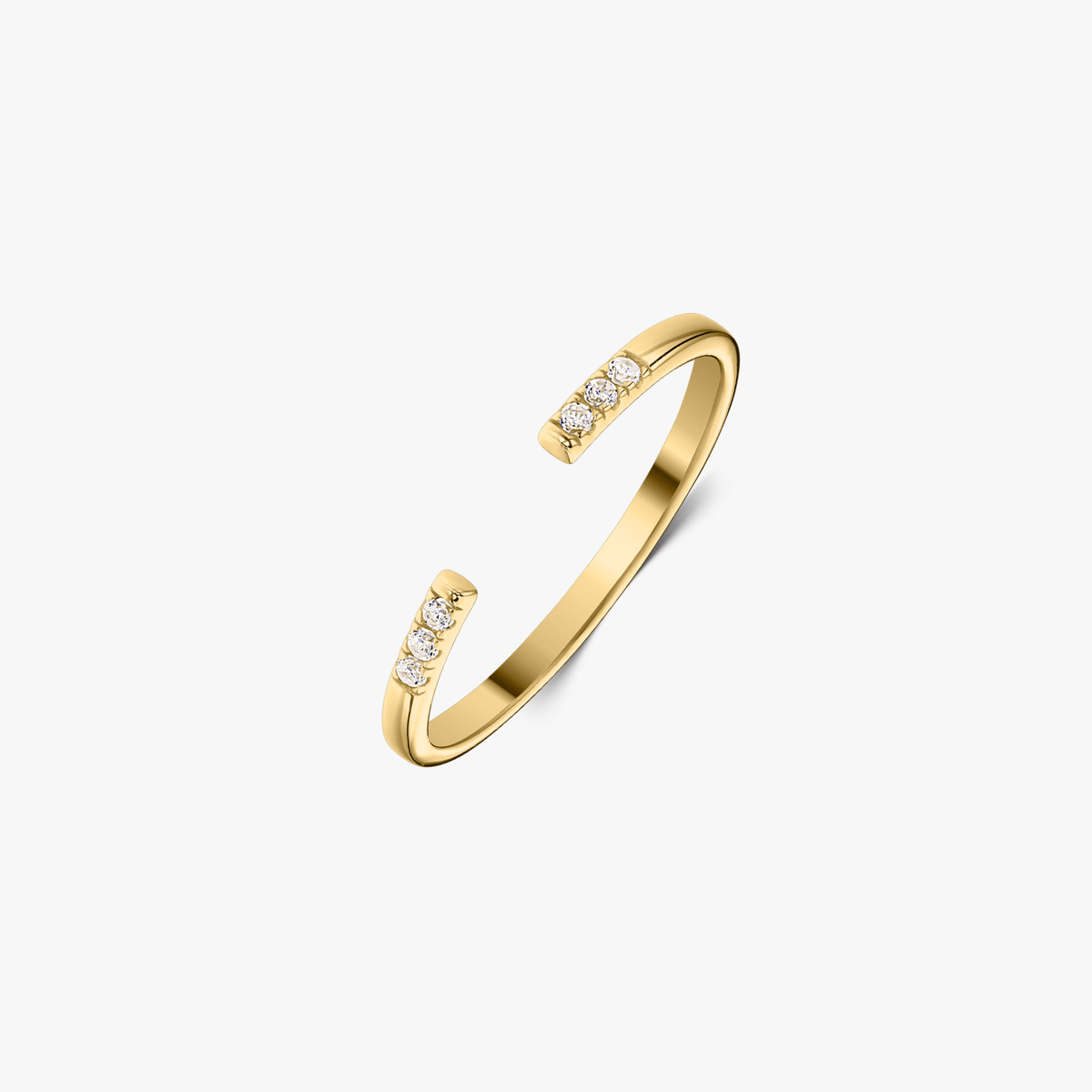 Silberring Golden Open Ring - Zirkonia - Indira