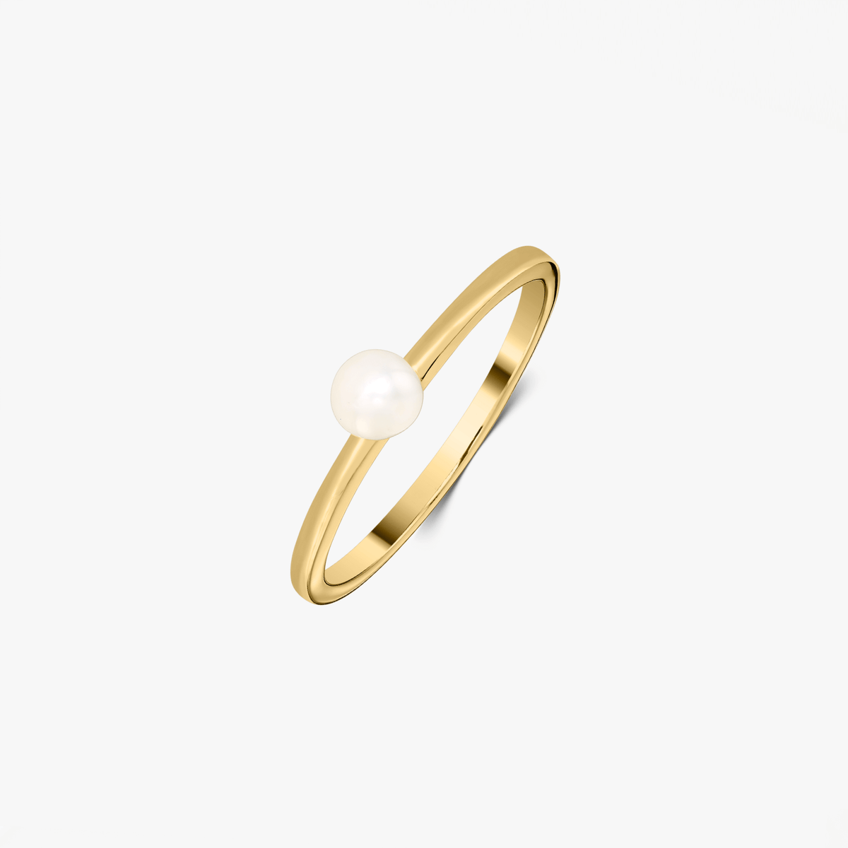 Silberring Golden Pearl Solitaire - Indira