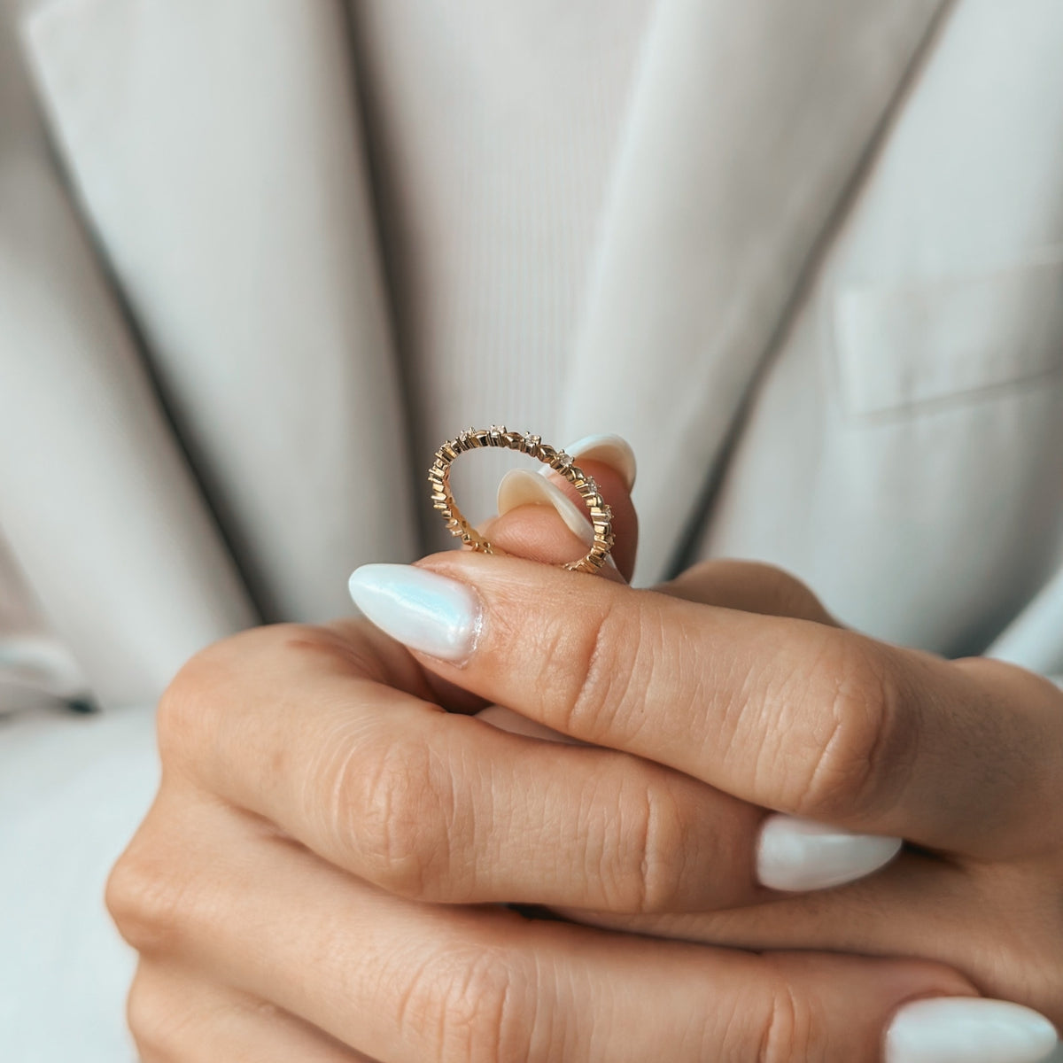 Eterna Ring aus 14k Gelbgold - Zirkonia