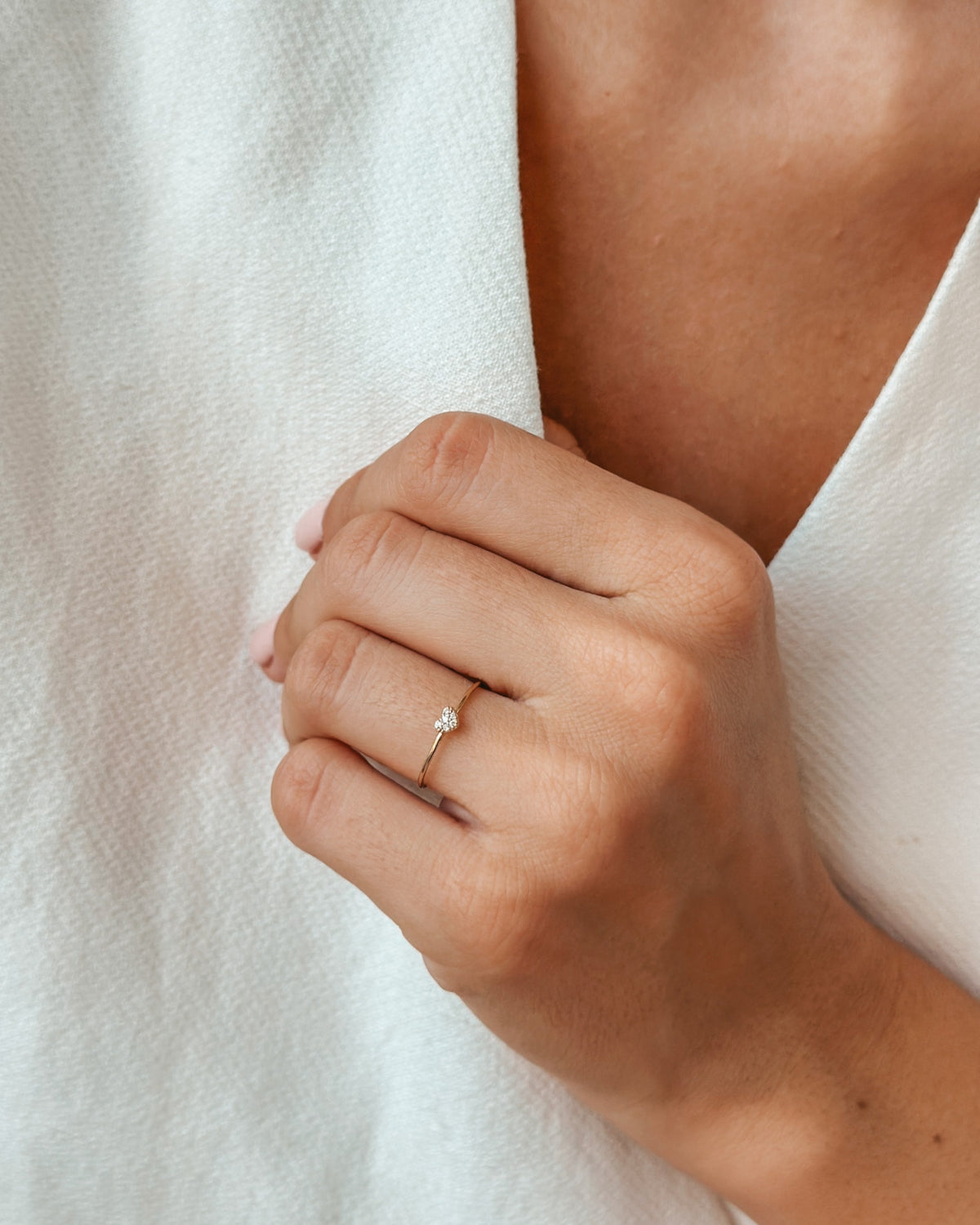Alma-Ring aus Gelbgold – Diamanten - Indira