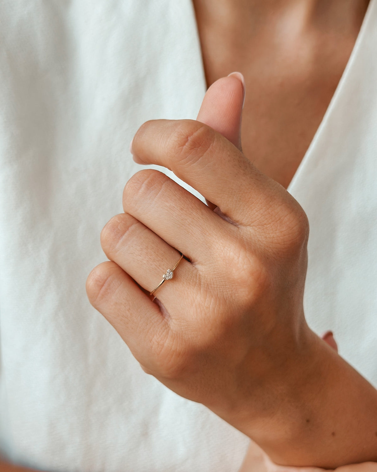 Alma-Ring aus Gelbgold – Diamanten - Indira