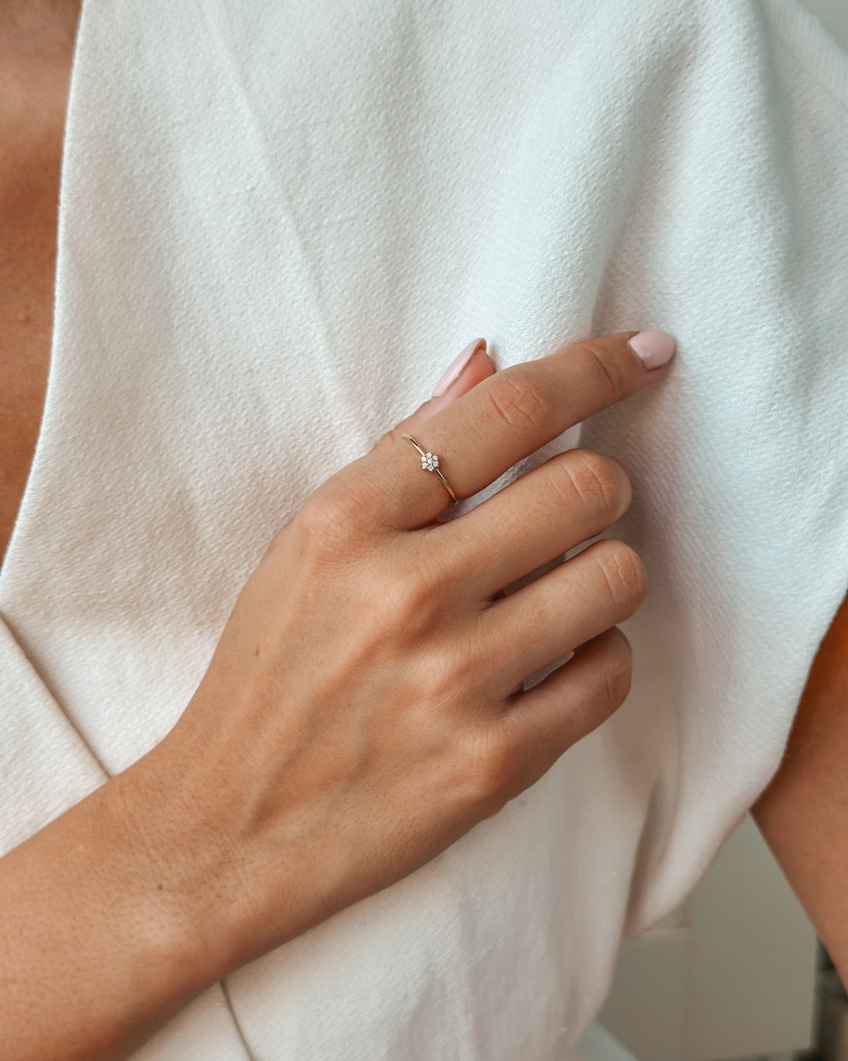 Gelbgoldring Daisy – Diamanten - Indira