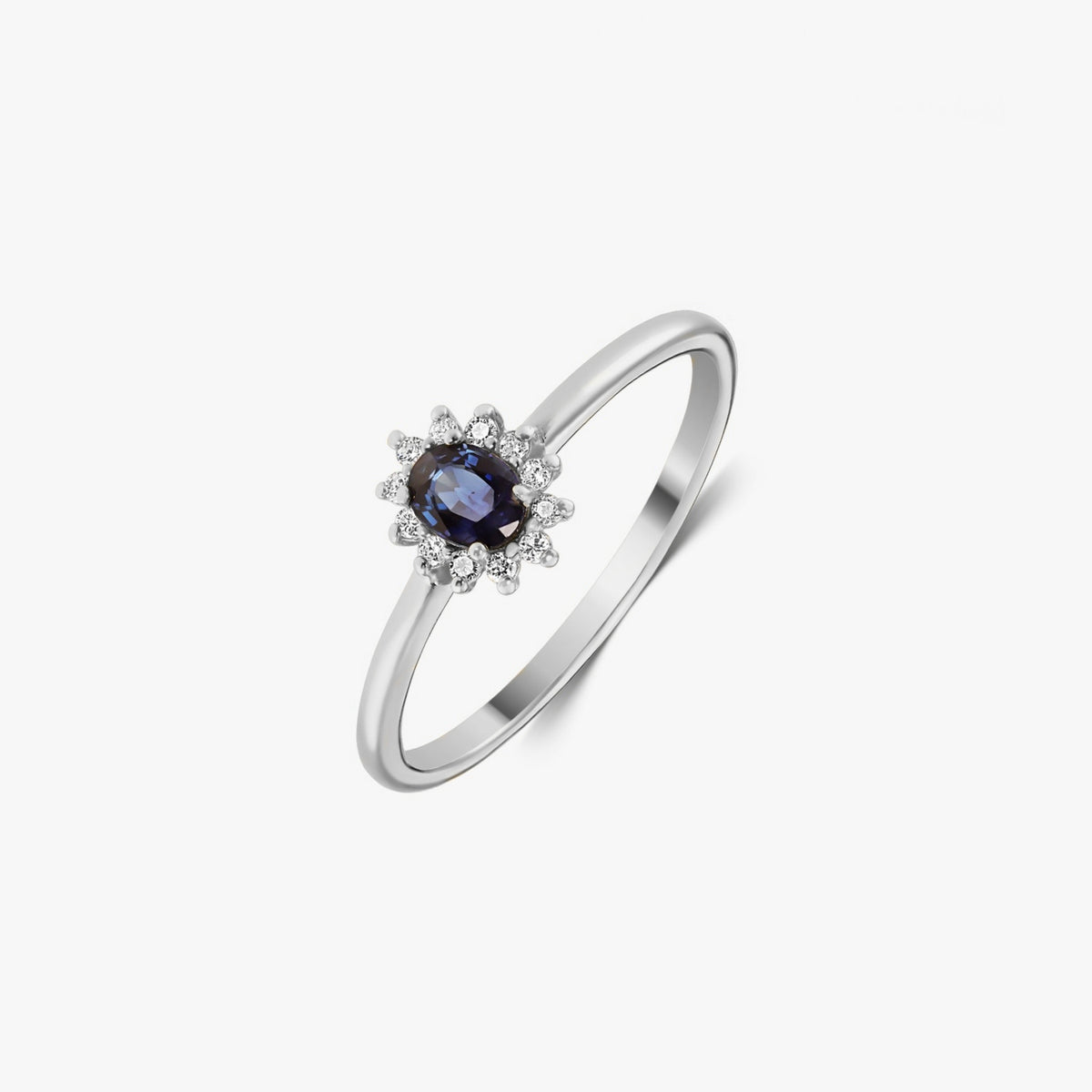 Genn Ring aus Weißgold – Saphir und Diamanten