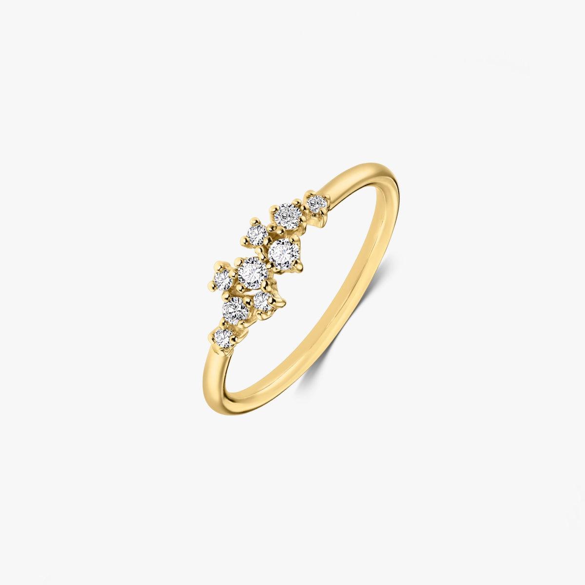 Selene-Ring aus Gelbgold mit Diamanten – Indira