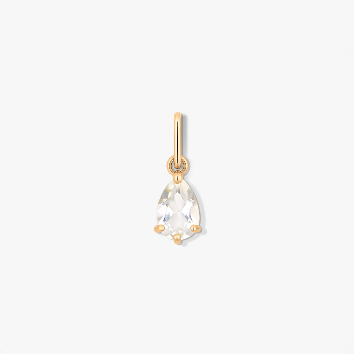 Goldanhänger Birthstone April – Weißer Topas