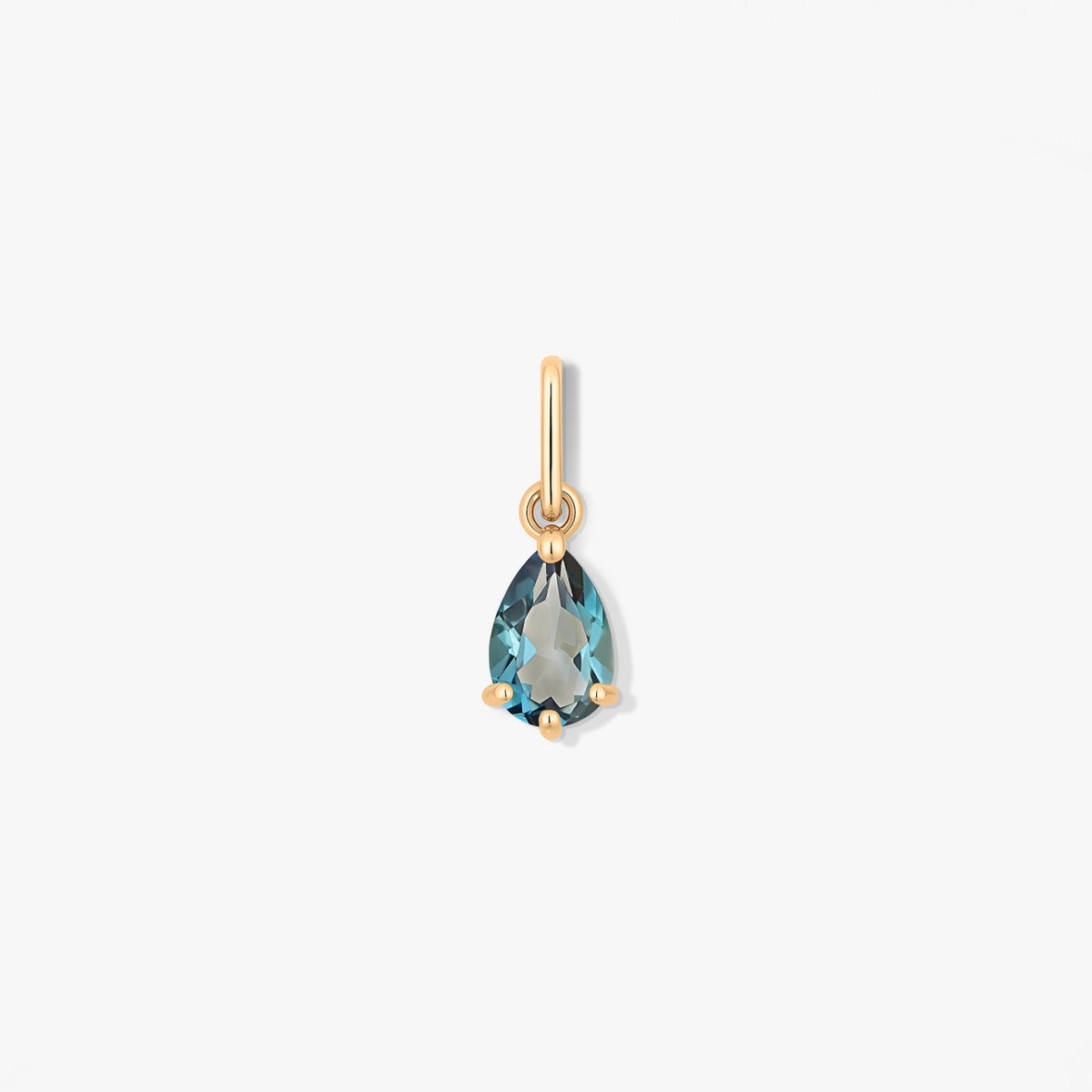 Goldanhänger Geburtsstein Dezember - London Blue Topas