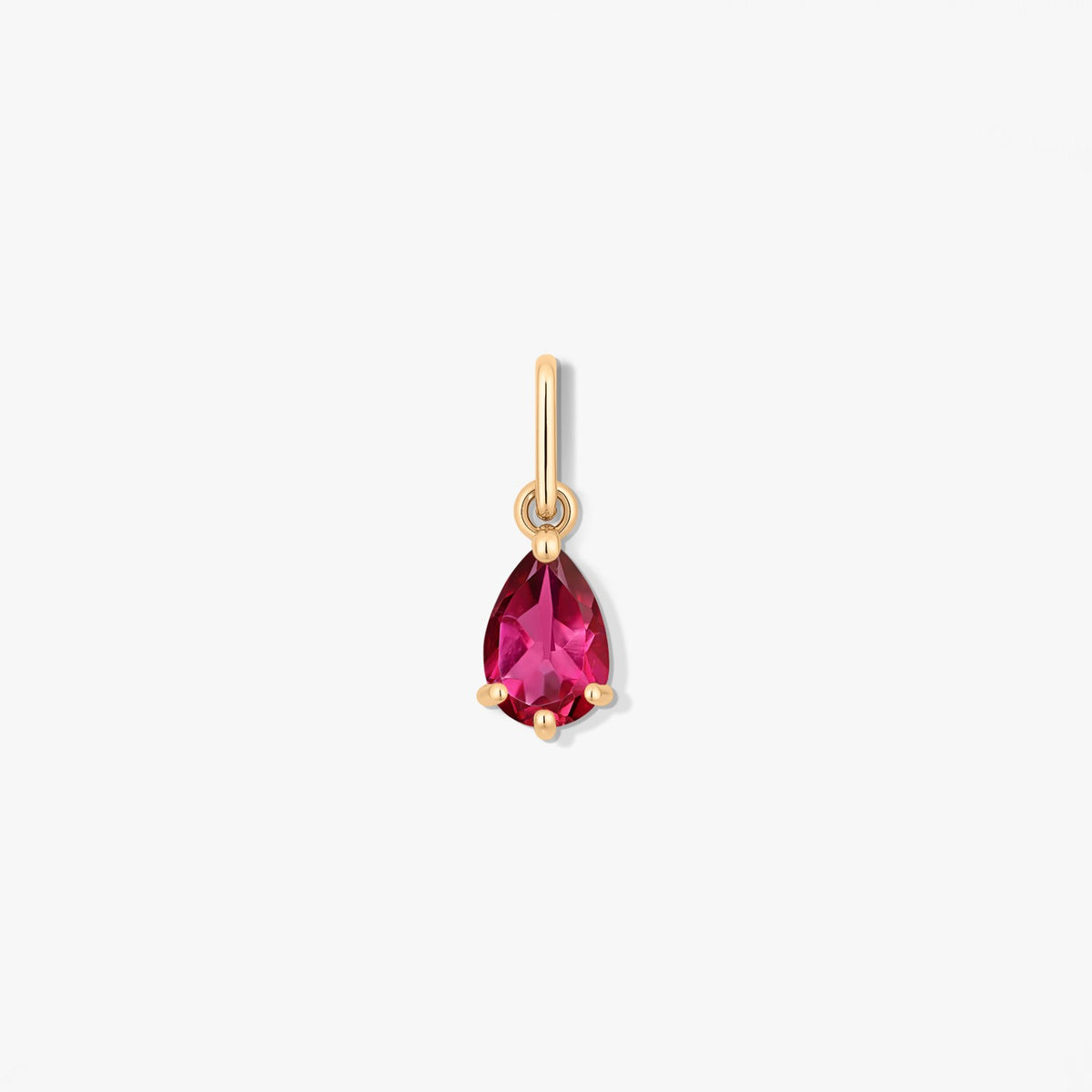 Geburtsstein-Anhänger aus Gold Oktober - Rosa Topas
