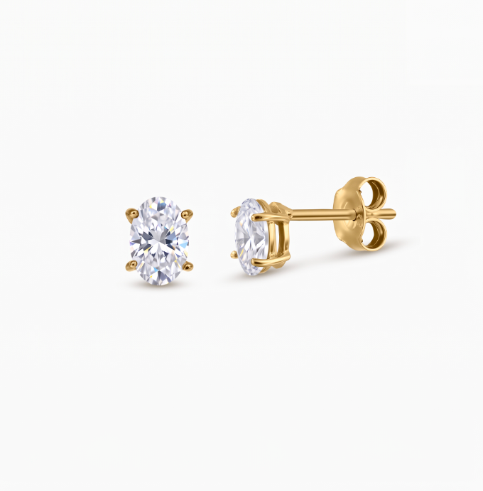 Silberohrringe Golden Reina – Weißer Zirkonia