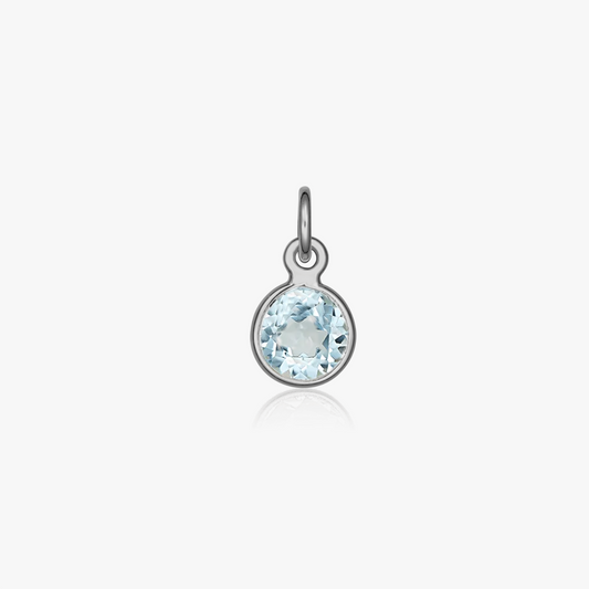 Silberanhänger Birthstone April - Blauer Topas - Indira