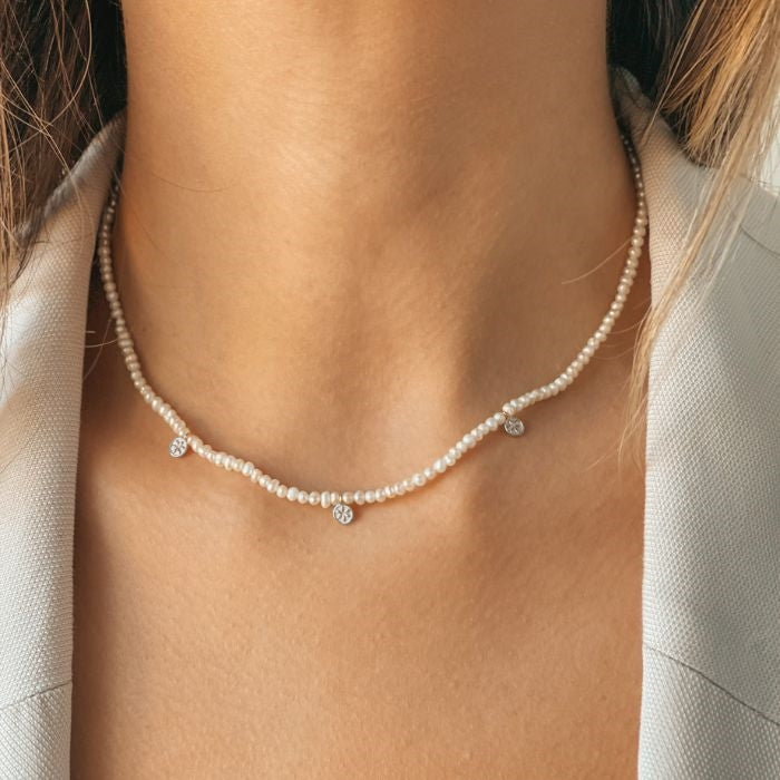Silberkette Venus - Naturperle - Indira