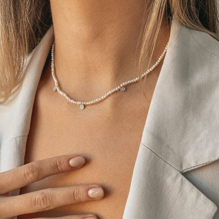 Silberkette Venus - Natürliche Perle - Indira