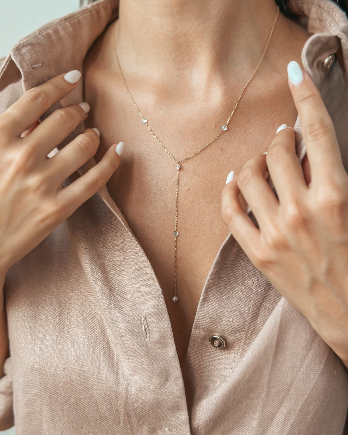 Halskette aus Gelbgold Diamond Drops - Diamanten - Indira