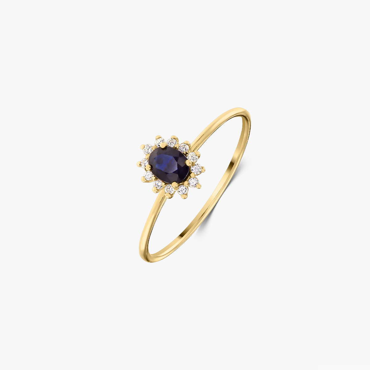 Genn Gelbgoldring - Saphir und Diamanten