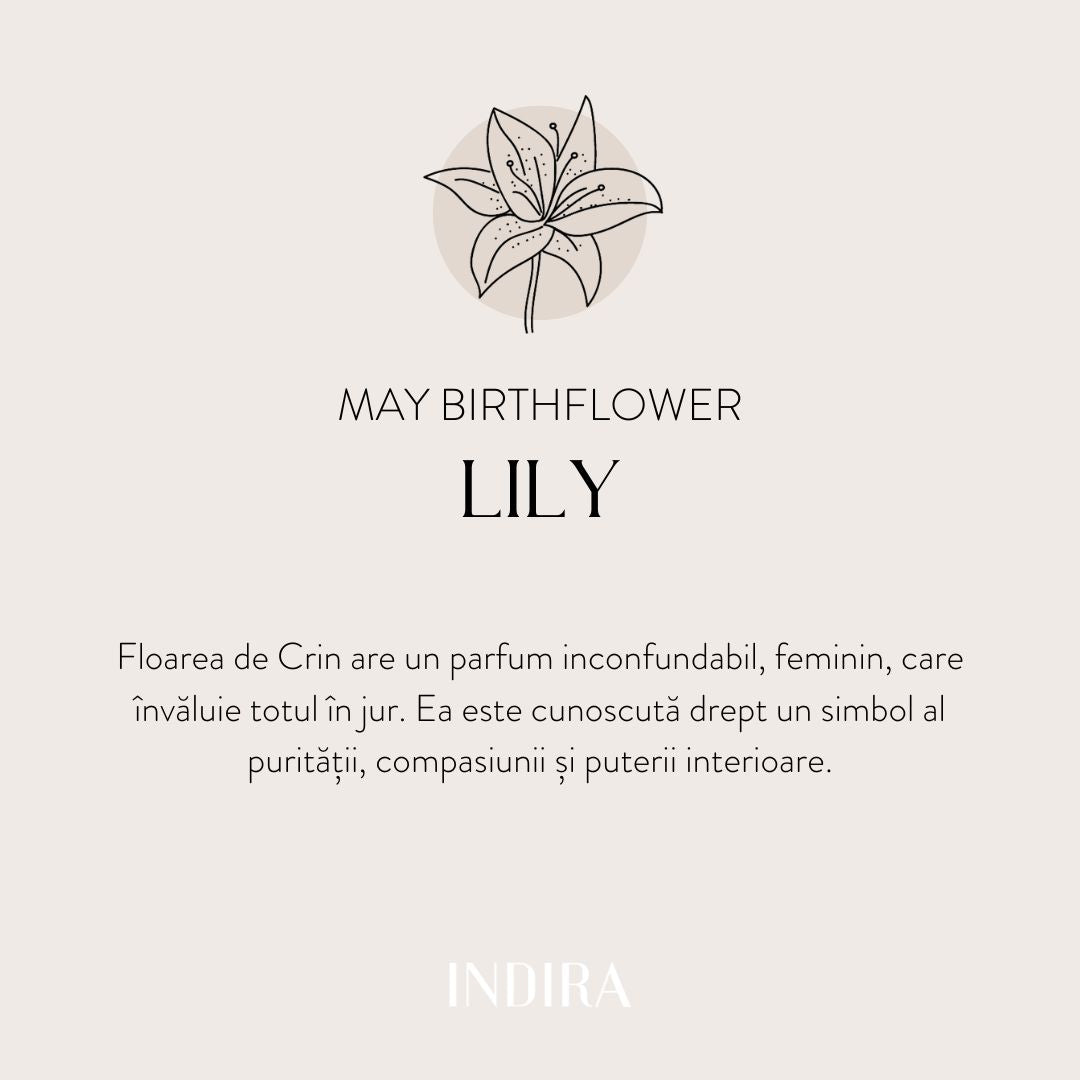 Schnurarmband für Kinder aus Weißgold Birth Flower - May Lily - Indira