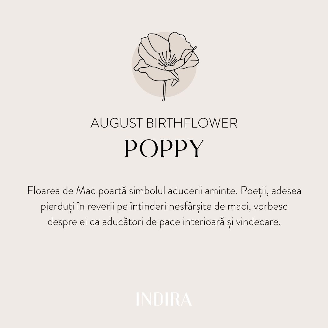 Schnurarmband für Kinder aus Weißgold Birth Flower - August Poppy - Indira