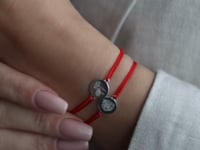 Kordelarmband aus Weißgold Geburtsblume - August Mohn
