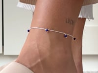 Bratara de picior din argint Gem Droplet - Lapis