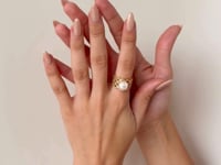 Silberring Golden Gigi – Zuchtperlen und Zirkonia