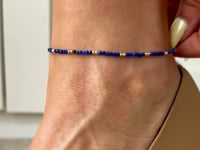 Brățară de picior din argint SummerScape Golden – Lapis