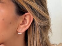 Trio Ear Jacket Goldohrringe - Kulturperlen