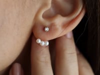 Trio Ear Jacket Goldohrringe - Kulturperlen